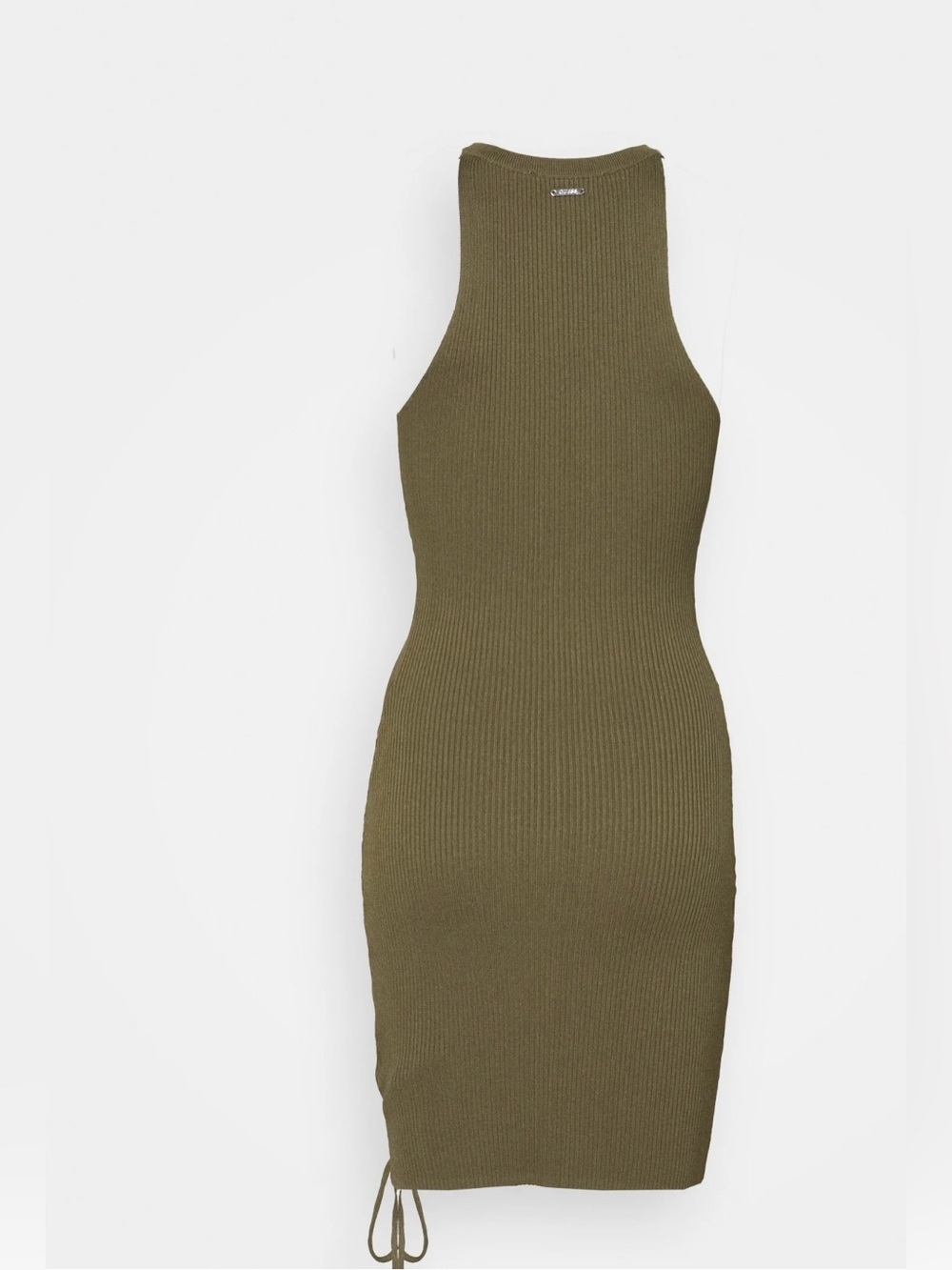 Large GUESS Olive Ribbed Knit Dress - Picture 4 of 7